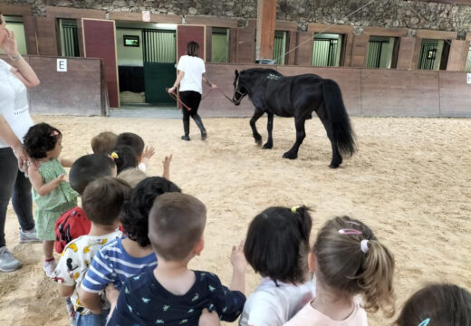 A rapazada da EIM Raíña Lupa visita o centro da Asociación Pura Raza Cabalo Galego en Quián (Boqueixón)